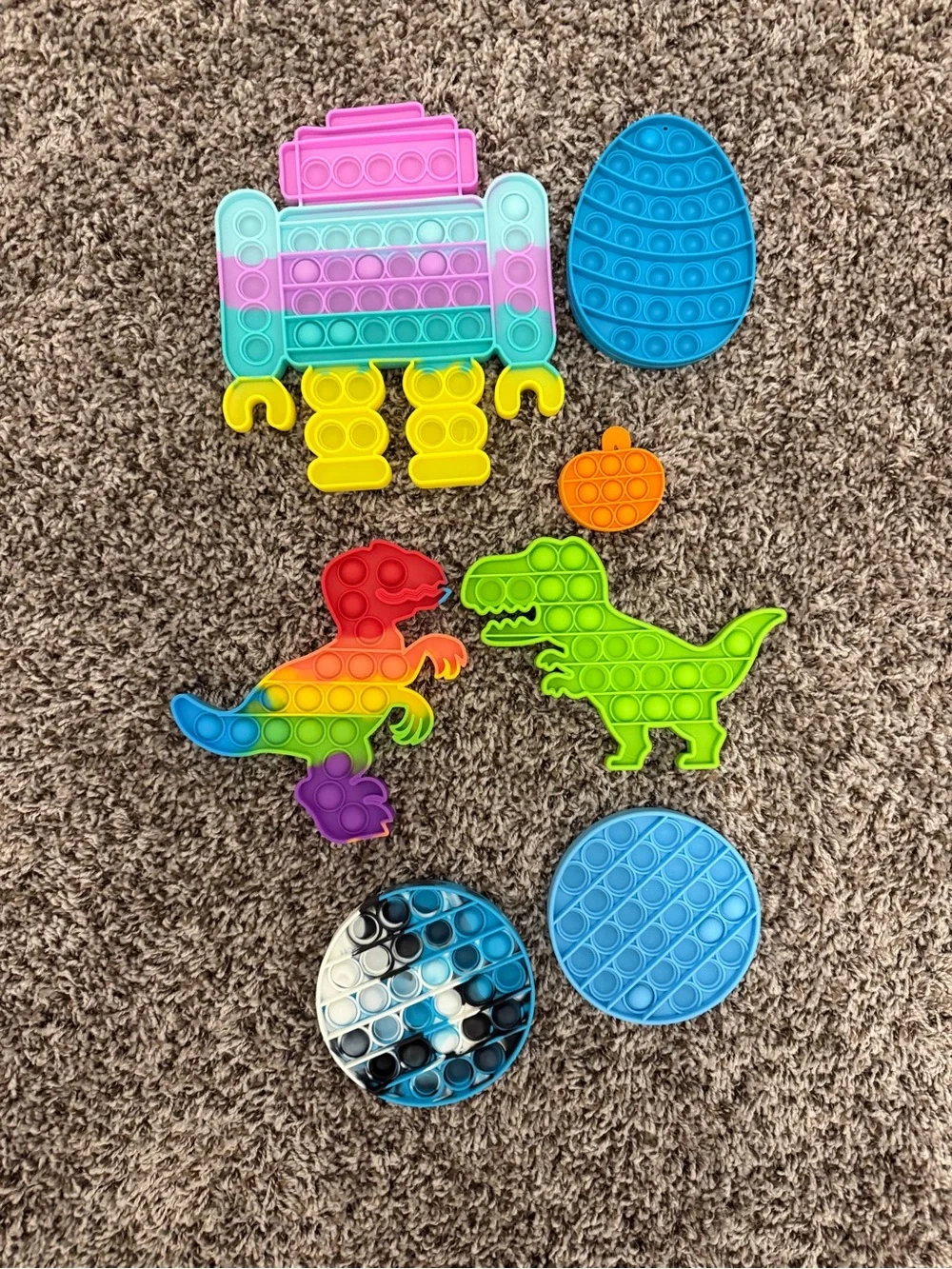 Kids Rainbow & Blue Sensory Pop Fidget Toy Set